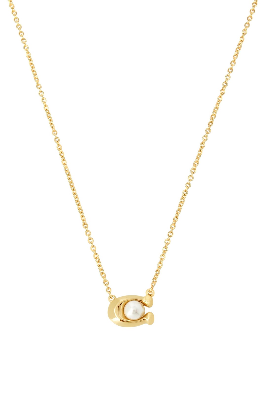 Coach Pozlacený náhrdelník s umělou perlou 37341916GLD100