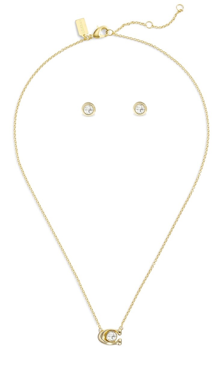 Coach Set pozlacených šperků s krystaly 37412845GLD110