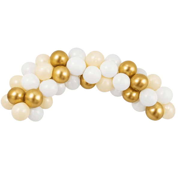 Balónková girlanda bílo-zlatá 40ks
