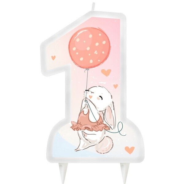 1. narozeniny Králíček - svíčka na dort