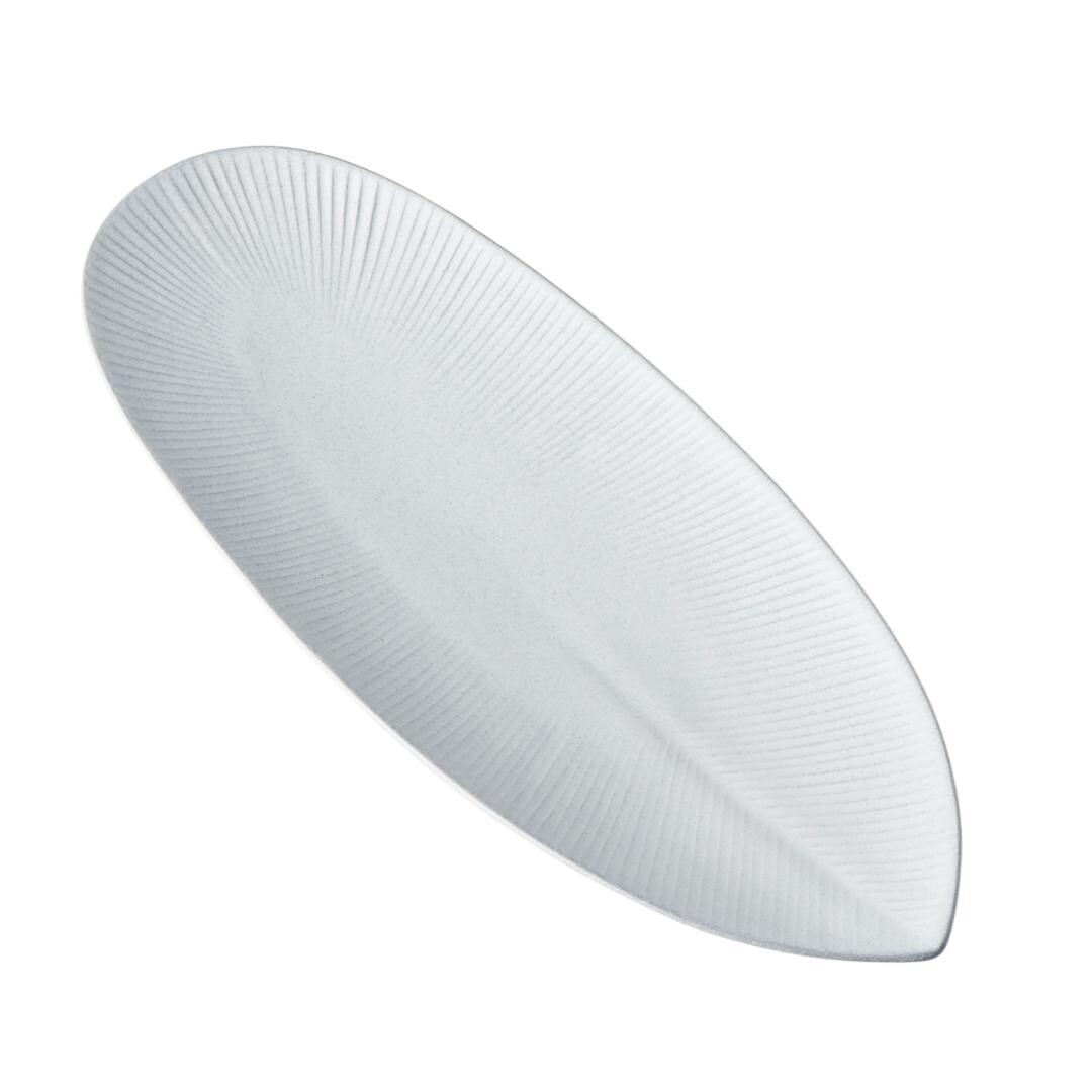 Servírovací talíř SNOW LEAF 31 cm, bílá, keramika, MIJ