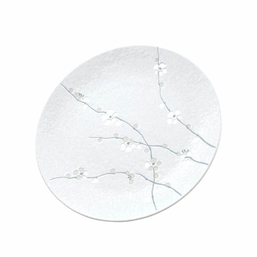 Jídelní talíř WHITE BLOSSOM 28 cm, bílá, keramika, MIJ