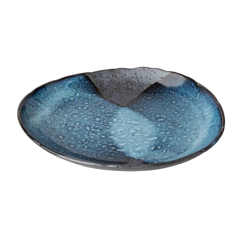 Jídelní talíř STORM 25 x 21 cm, modrá, keramika, MIJ