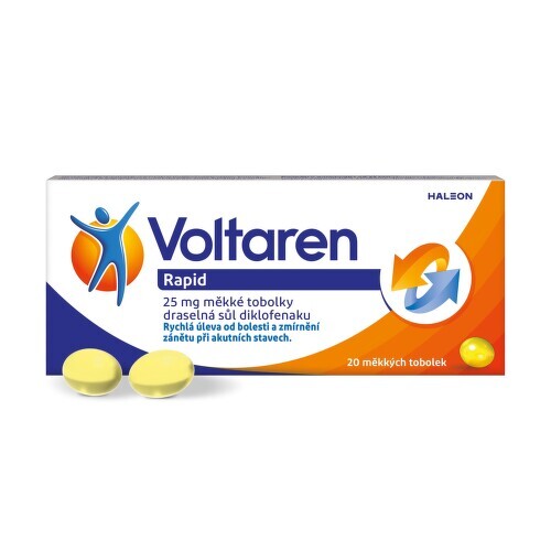 Voltaren Rapid 25 mg měkké tobolky proti bolesti 20ks - balení 2 ks