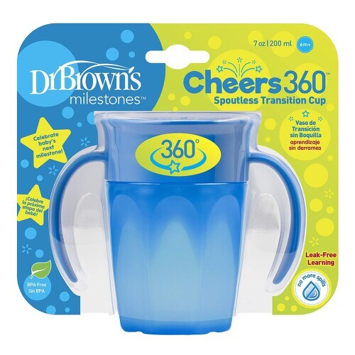DR.BROWNS Hrnek Cheers360 modrý 200ml 6m+