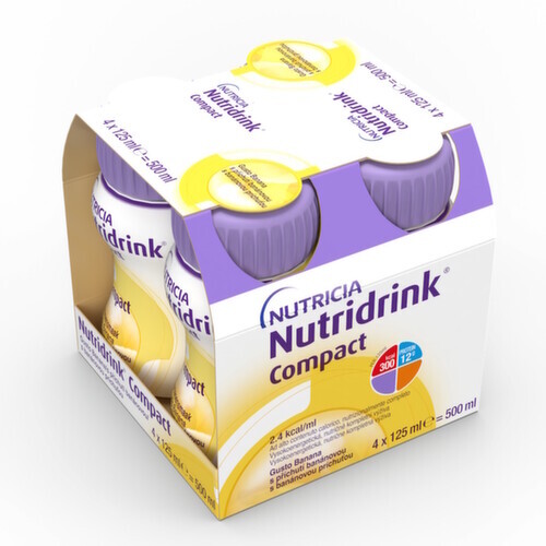 Nutridrink Compact por.sol. Banánová příchuť 4× 125 ml