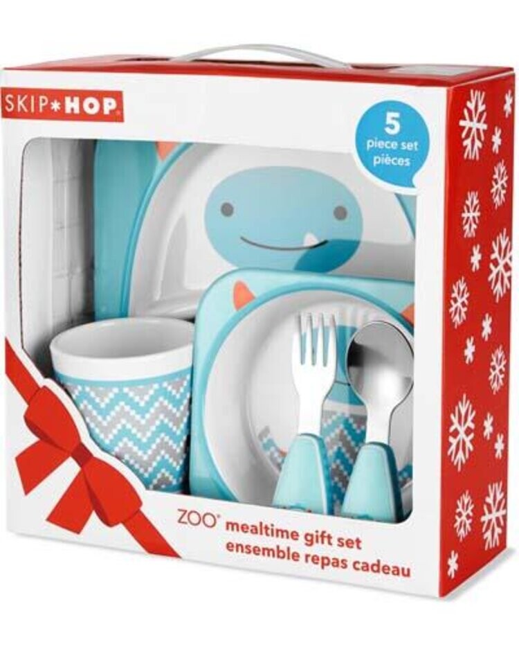 SKIP HOP Zoo Jídelní dárkový set melaminový Winter Yeti 6 m+