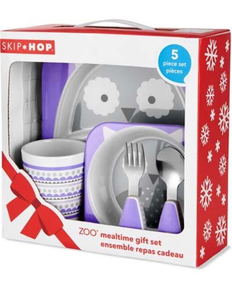 SKIP HOP Zoo Jídelní dárkový set melaminový Winter Sova 6 m+