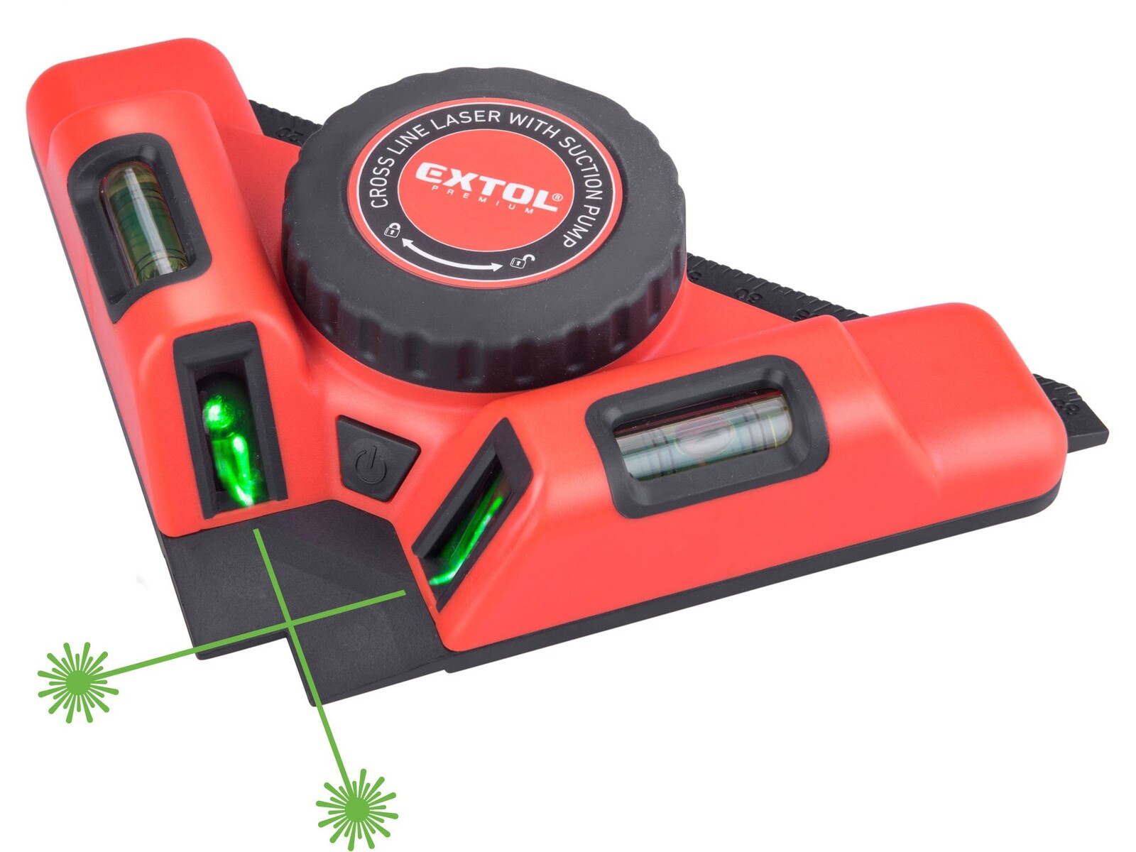 Laser liniový 90° zelený přísavný Extol Premium 8823303
