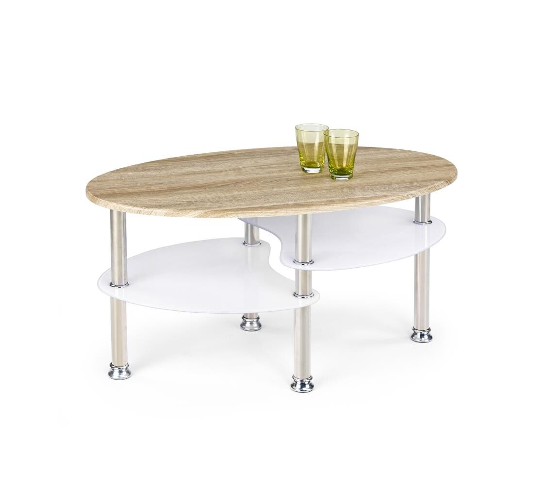 Halmar Konferenční stolek PLURIO dub sonoma/bílá V-CH-MEDEA-LAW