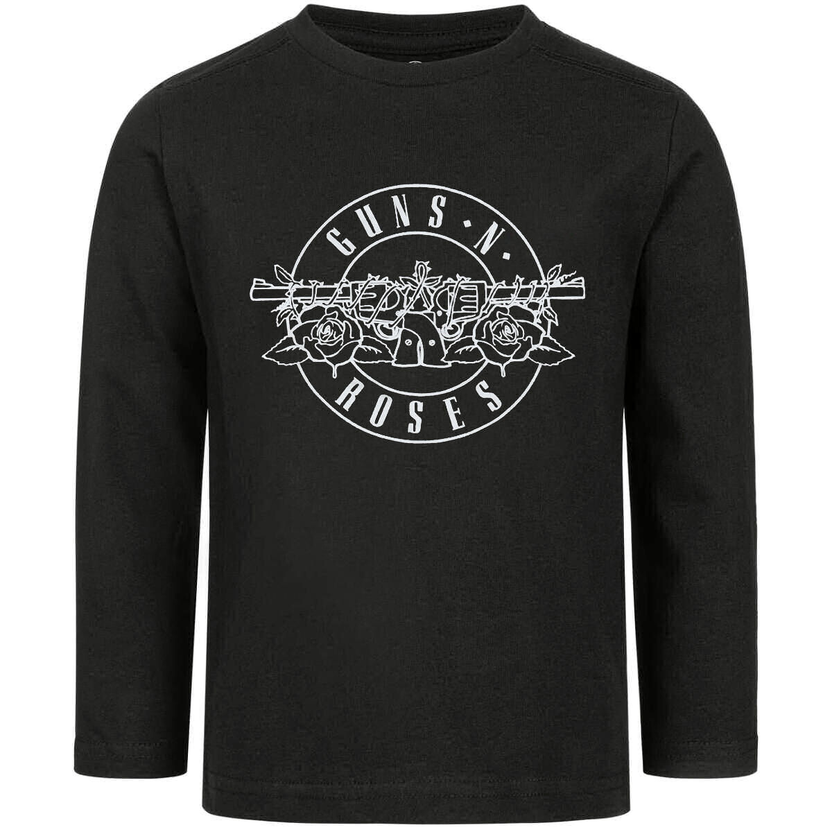 tričko dětské s dlouhým rukávem Guns N' Roses - Bullet - outline - Black/White - METAL-KIDS 164