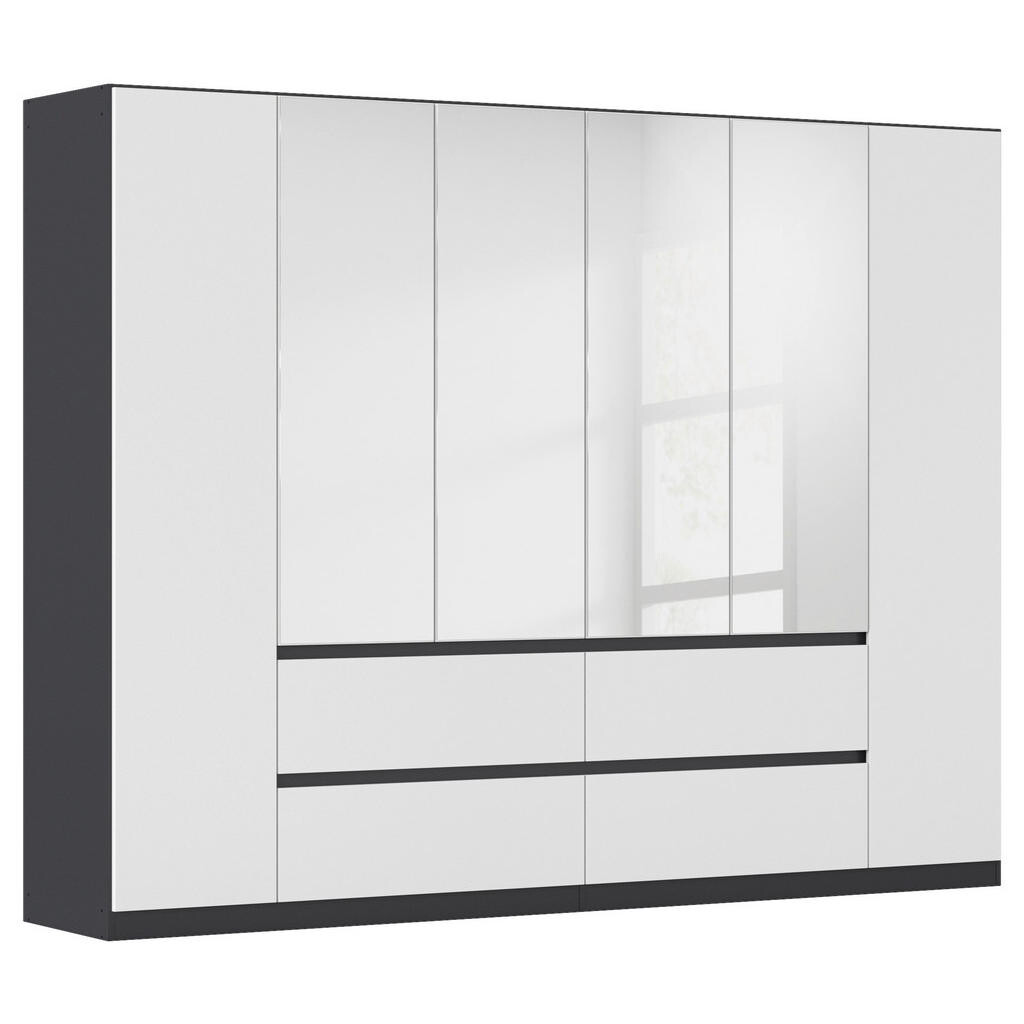 Rauch Möbel ŠATNÍ SKŘÍŇ S OTOČNÝMI DVEŘMI, šedá, barvy stříbra, bílá, 271/210/54 cm