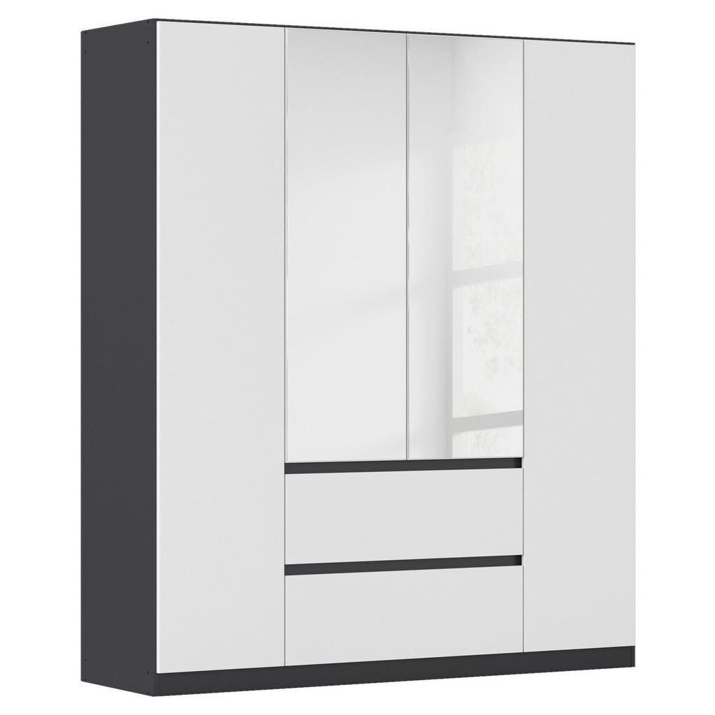 Rauch Möbel ŠATNÍ SKŘÍŇ S OTOČNÝMI DVEŘMI, šedá, barvy stříbra, bílá, 181/210/54 cm