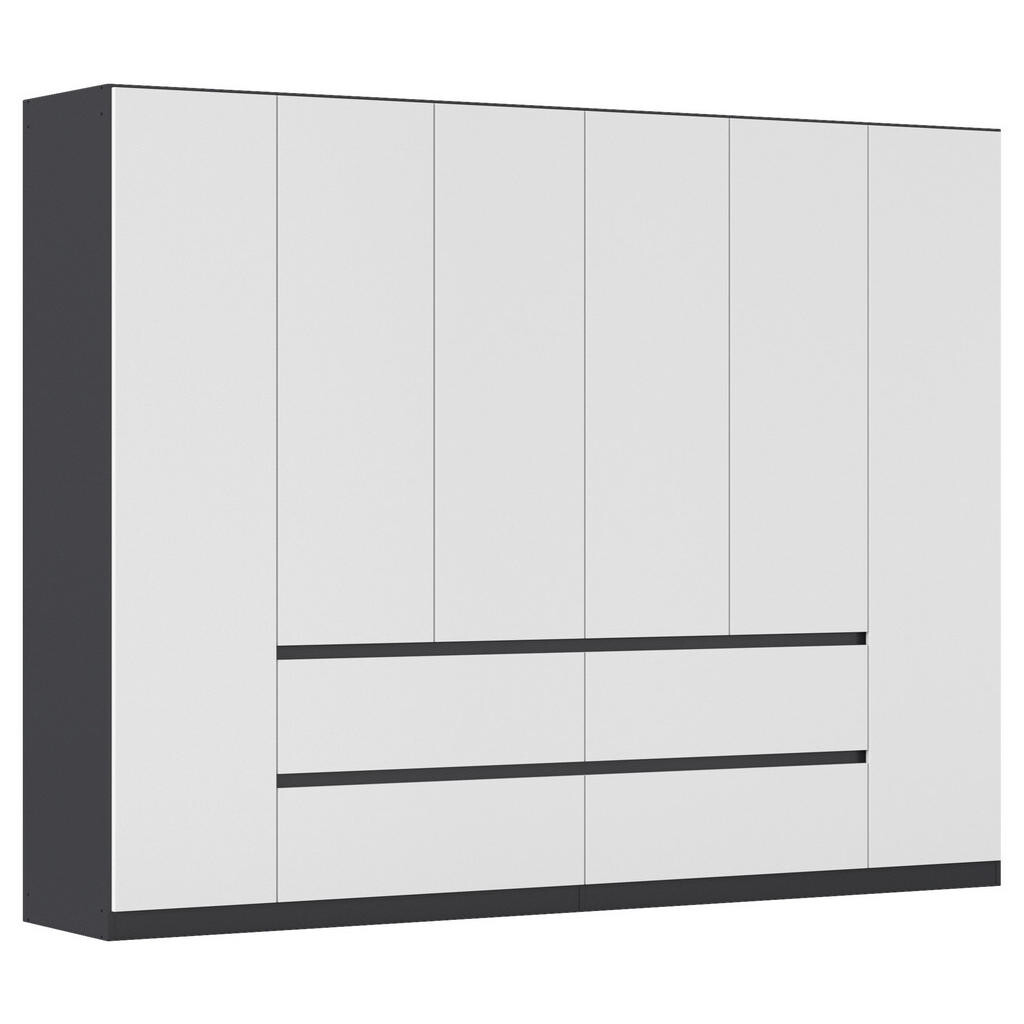 Rauch Möbel ŠATNÍ SKŘÍŇ S OTOČNÝMI DVEŘMI, šedá, bílá, 271/210/54 cm
