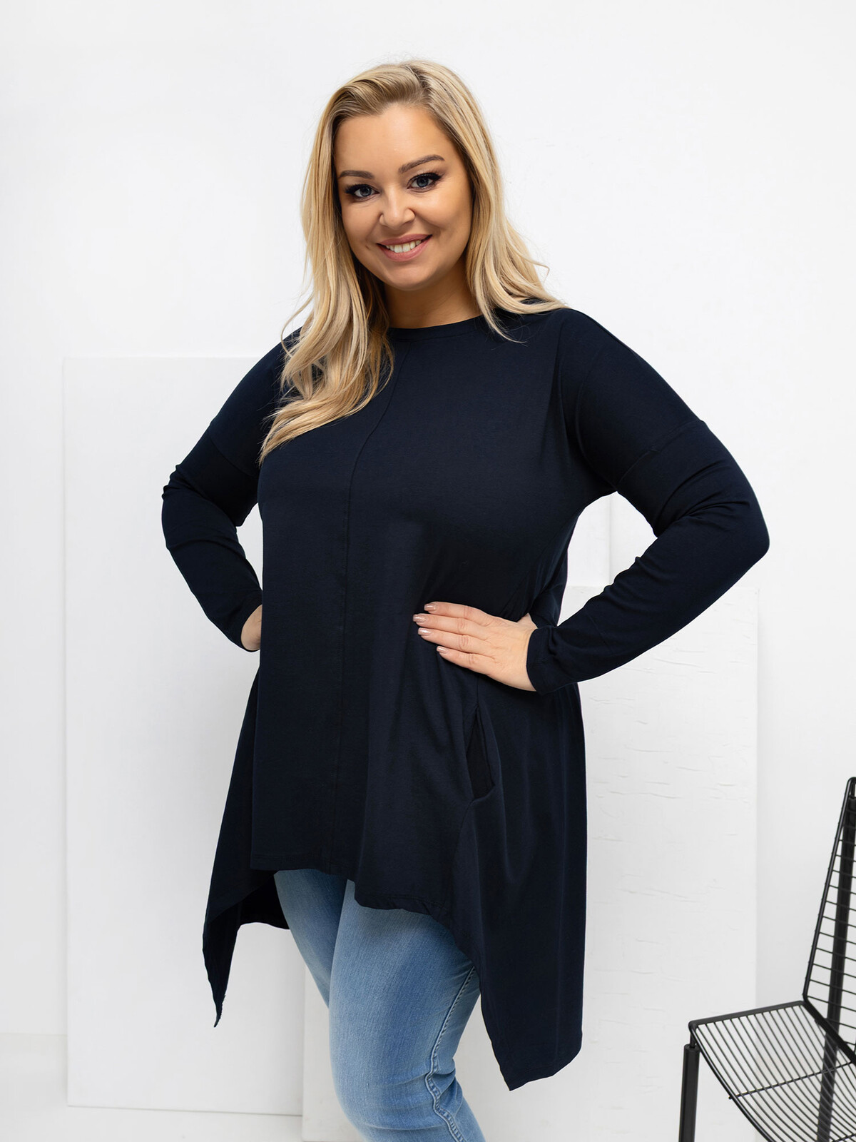 Plus size tunika v námořnické modré