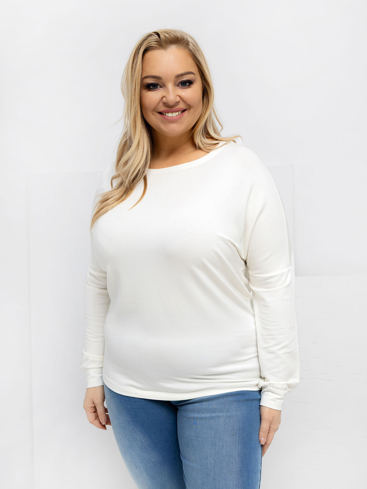 Plus size halenka ecru