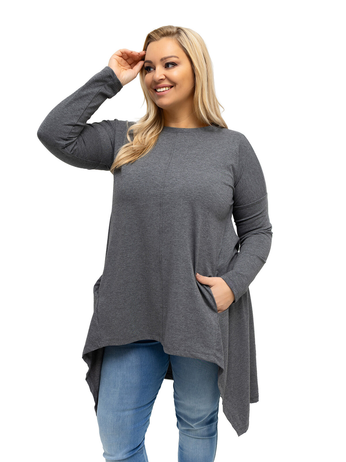 Plus size asymetrická halenka