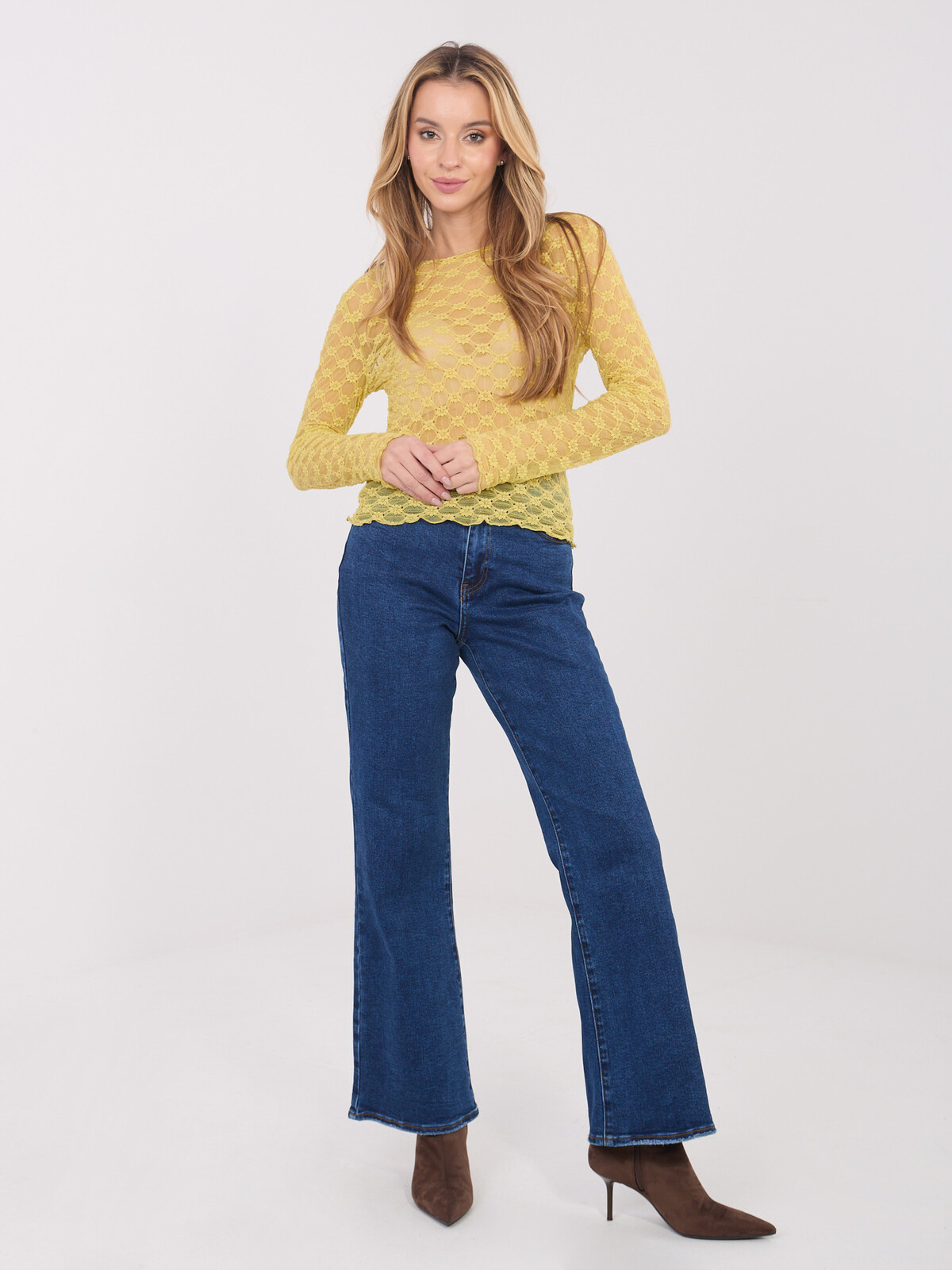 Limetková halenka s dlouhým rukávem