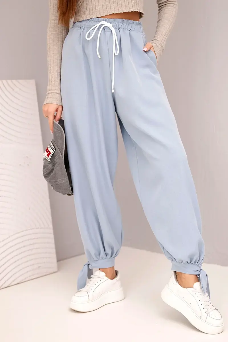 Dámské široké kalhoty s vázáním