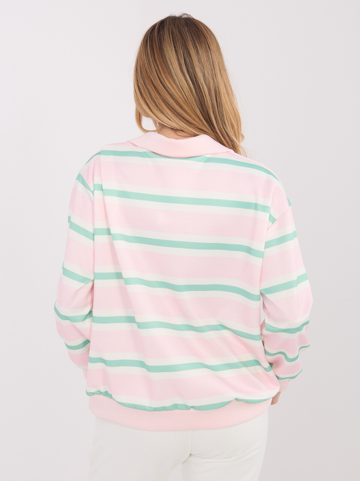 Růžová pruhovaná halenka