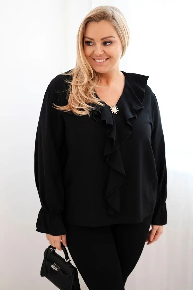 Dámská halenka s volány a brož