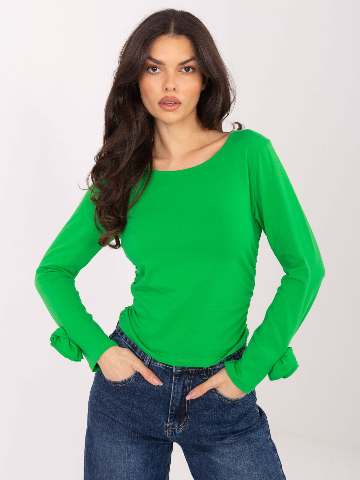 Zelená halenka s dlouhým rukávem