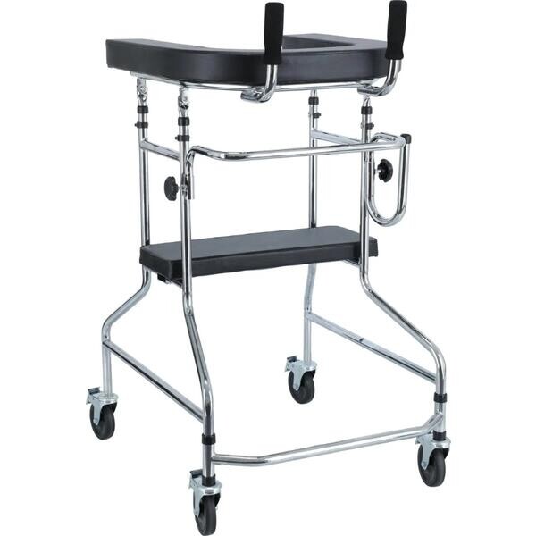 Pojízdné chodítko s opěrnou plochou a sedadlem UNIZDRAV