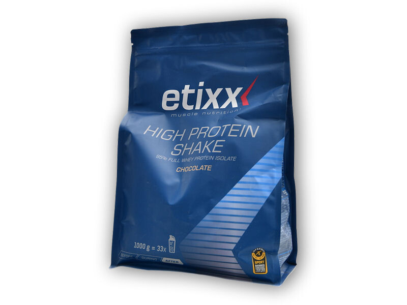 Etixx High protein shake isolate 95% 1000g Varianta: čokoláda