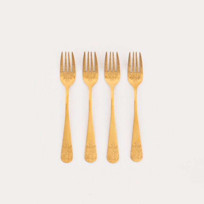 Sada dezertních vidliček REGALIA zlatá (4ks) 763786