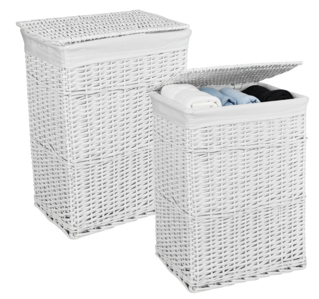 Sada košů na prádlo bílá 72 l a 114 l