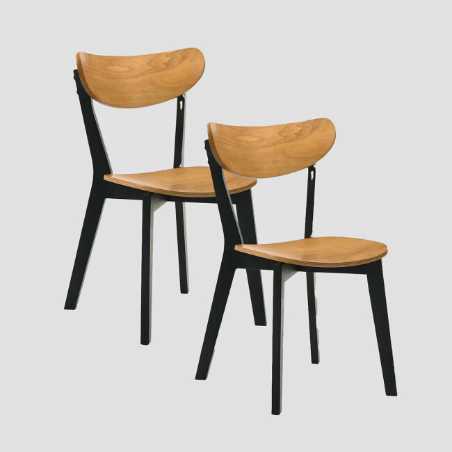 Set dvou jídelních židlí VÍŘI černé / hnědé 718120