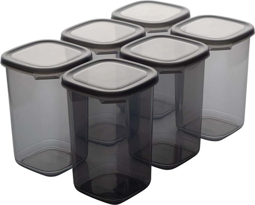 Plastové dózy v sadě 6 ks na potraviny Fresco – Hermia