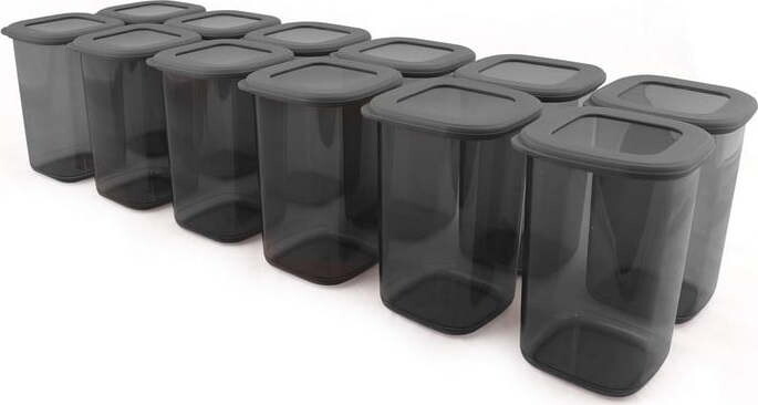 Plastové dózy v sadě 12 ks na potraviny Fresco – Hermia