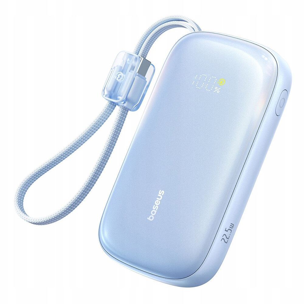 Baseus – powerbanka EnerFill FC21 Qpow 3 Ultra (E0027L03) – s odpojitelným kabelem, 10000mAh, 22.5W, USB, USB-C – Galaxy Blue