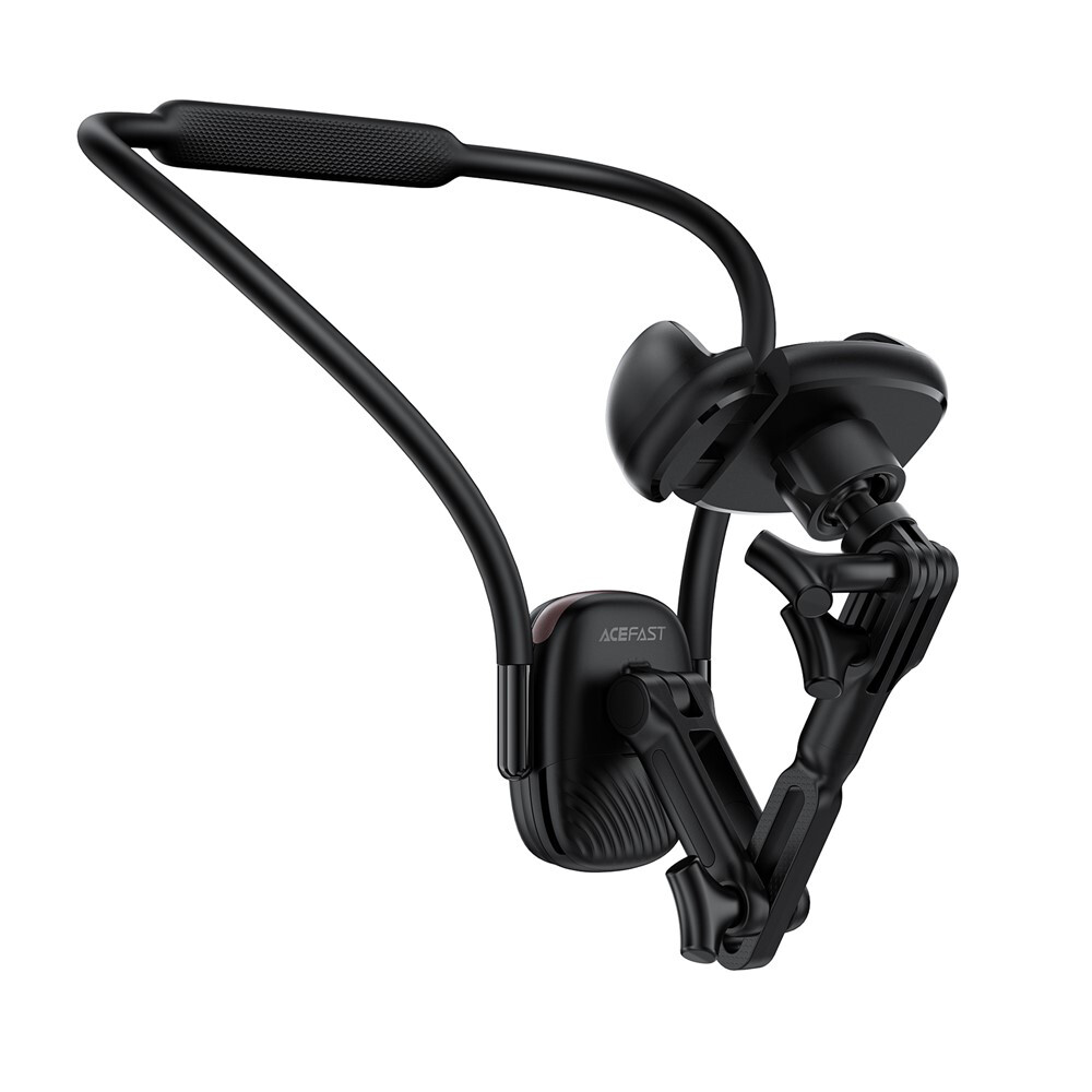 Acefast - držák telefonu na krk (E33) - pro GoPro, telefon, s objímkou, 360° nastavitelný, bezpečné uchycení, silikonový nákrčník - černý