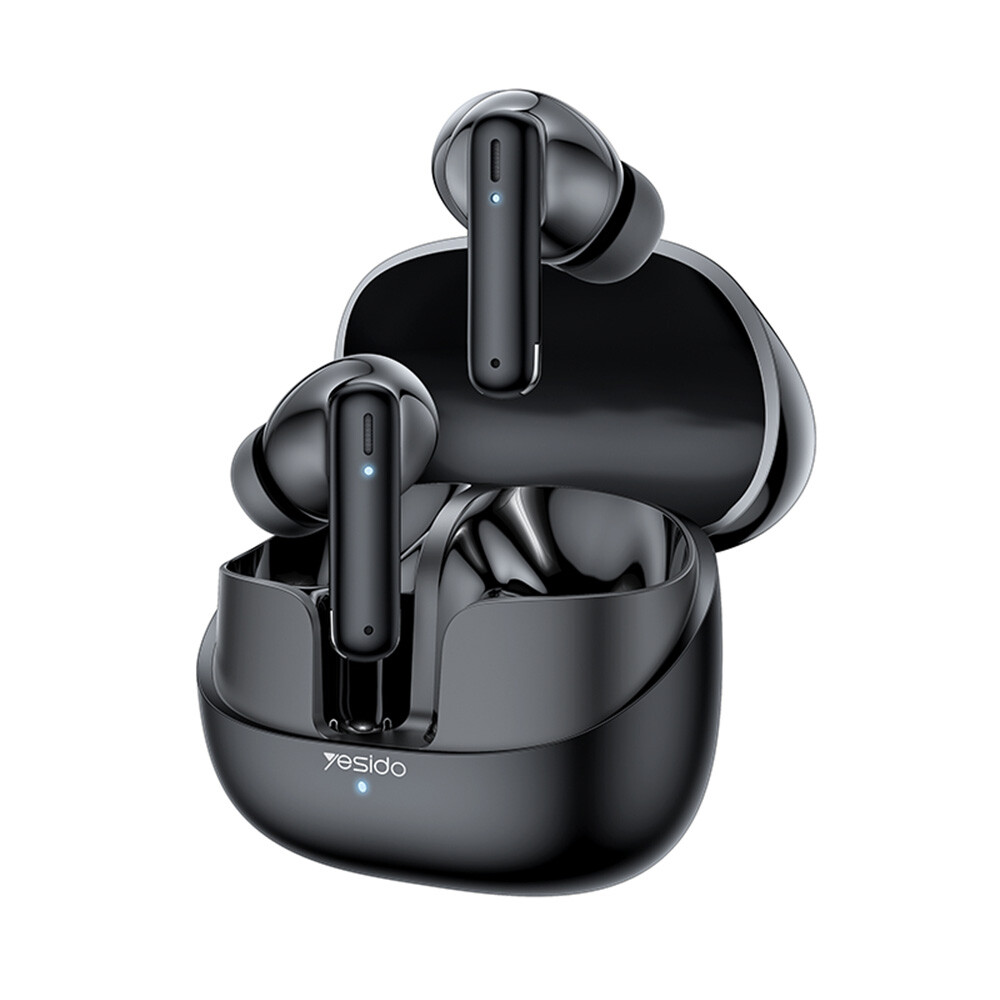 Yesido - bezdrátová sluchátka (TWS26) - stereo, s mikrofonem, Bluetooth, 13mm reproduktor, design do uší, 250mAh - černá