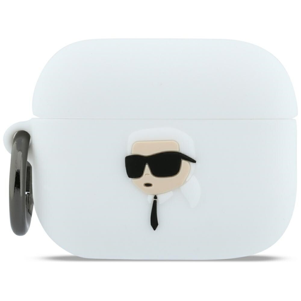Karl Lagerfeld - Silicone Karl Head 3D (KLAP3RUNIKH) - Apple AirPods Pro 3 - bílá