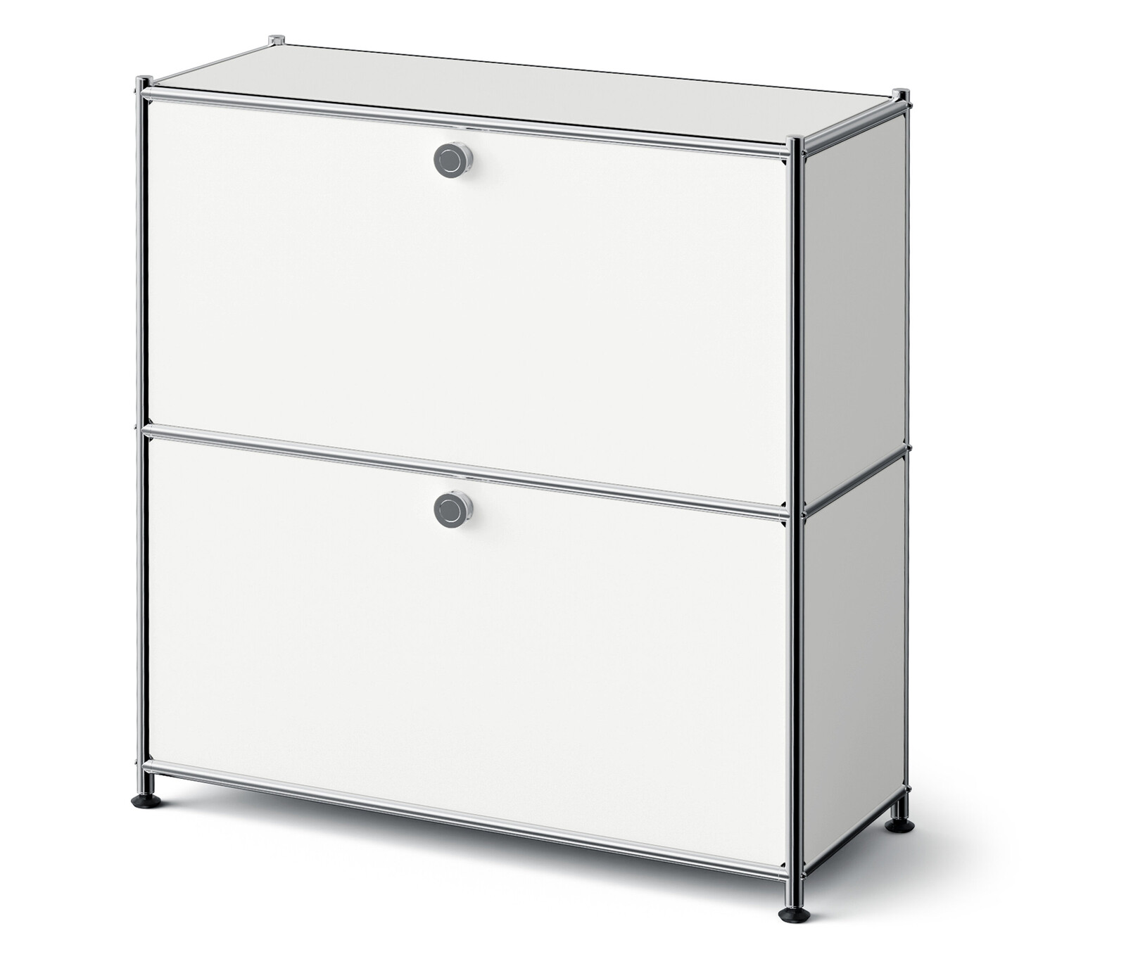 Tchibo - Kovová komoda »Cn3 Slim Line« se 2 výklopnými dvířky - barva: bílá