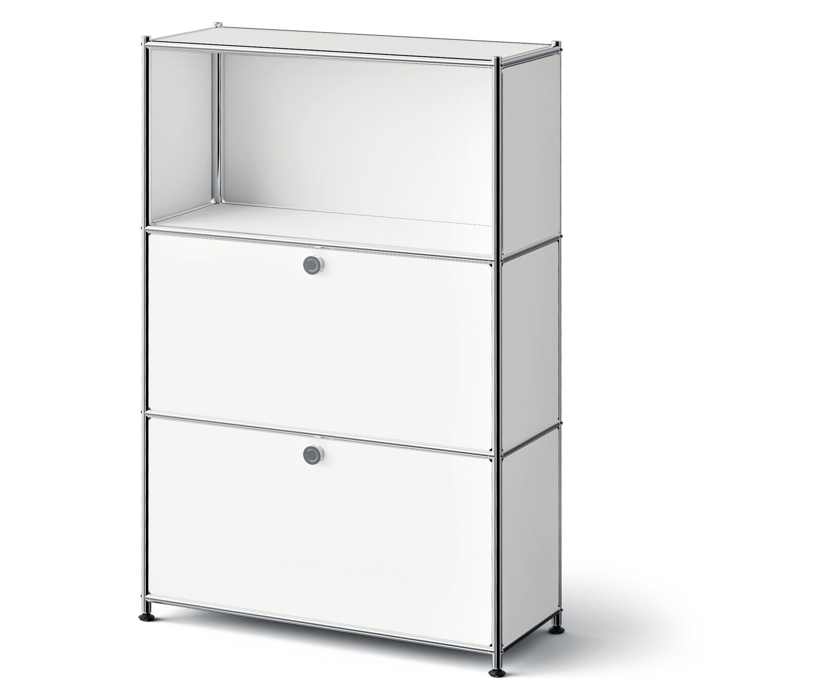 Tchibo - Kovová komoda »Cn3 Slim Line« se 2 přemístitelnými výklopnými dvířky - barva: bílá