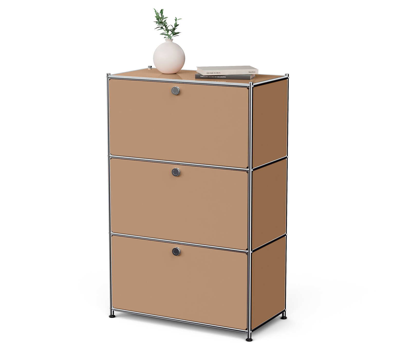 Tchibo - Kovová komoda »Cn3« se 3 výklopnými dvířky - barva: hnědá