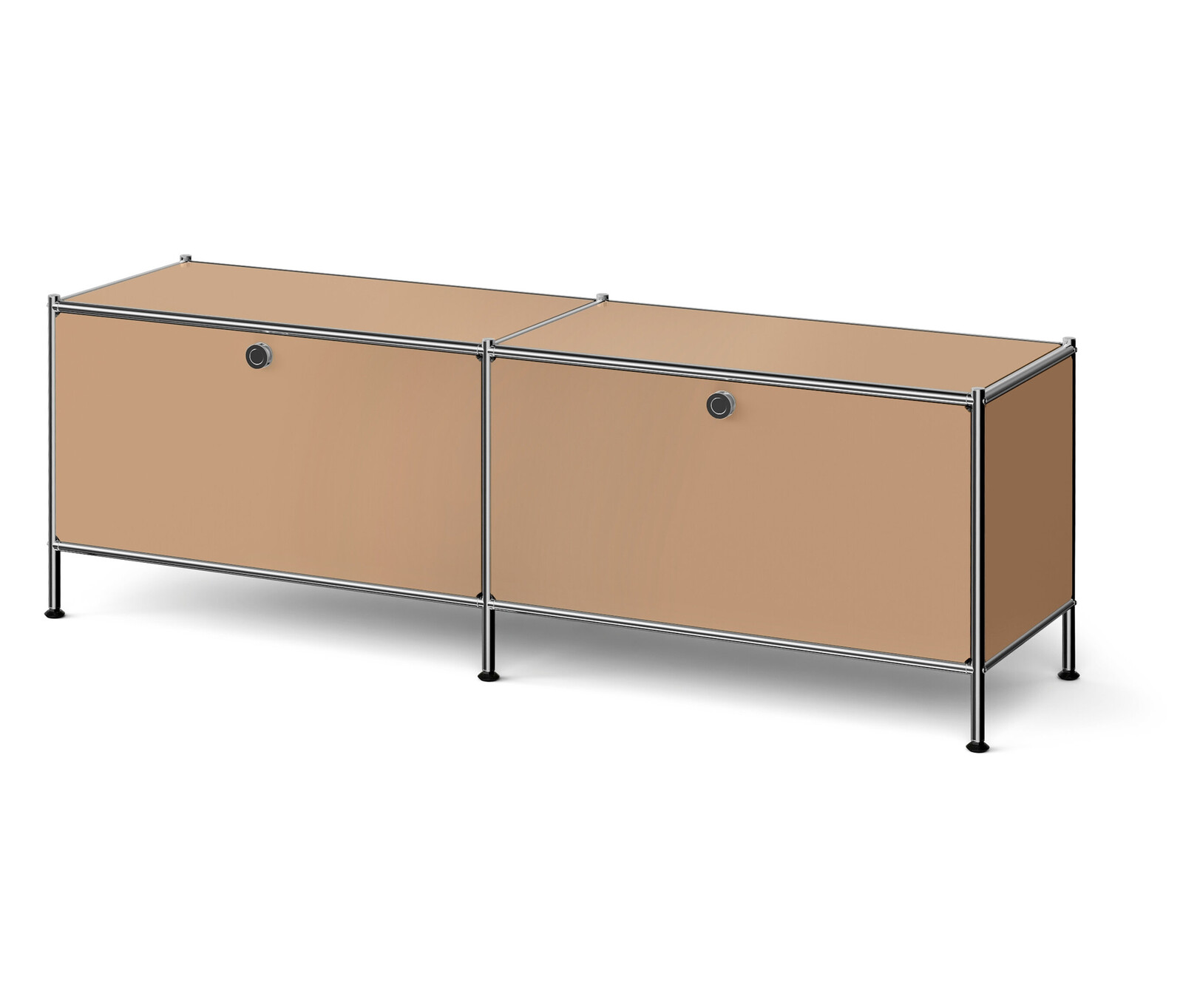 Tchibo - Nízká kovová skříňka »Cn3« s výklopnými dvířky - barva: hnědá