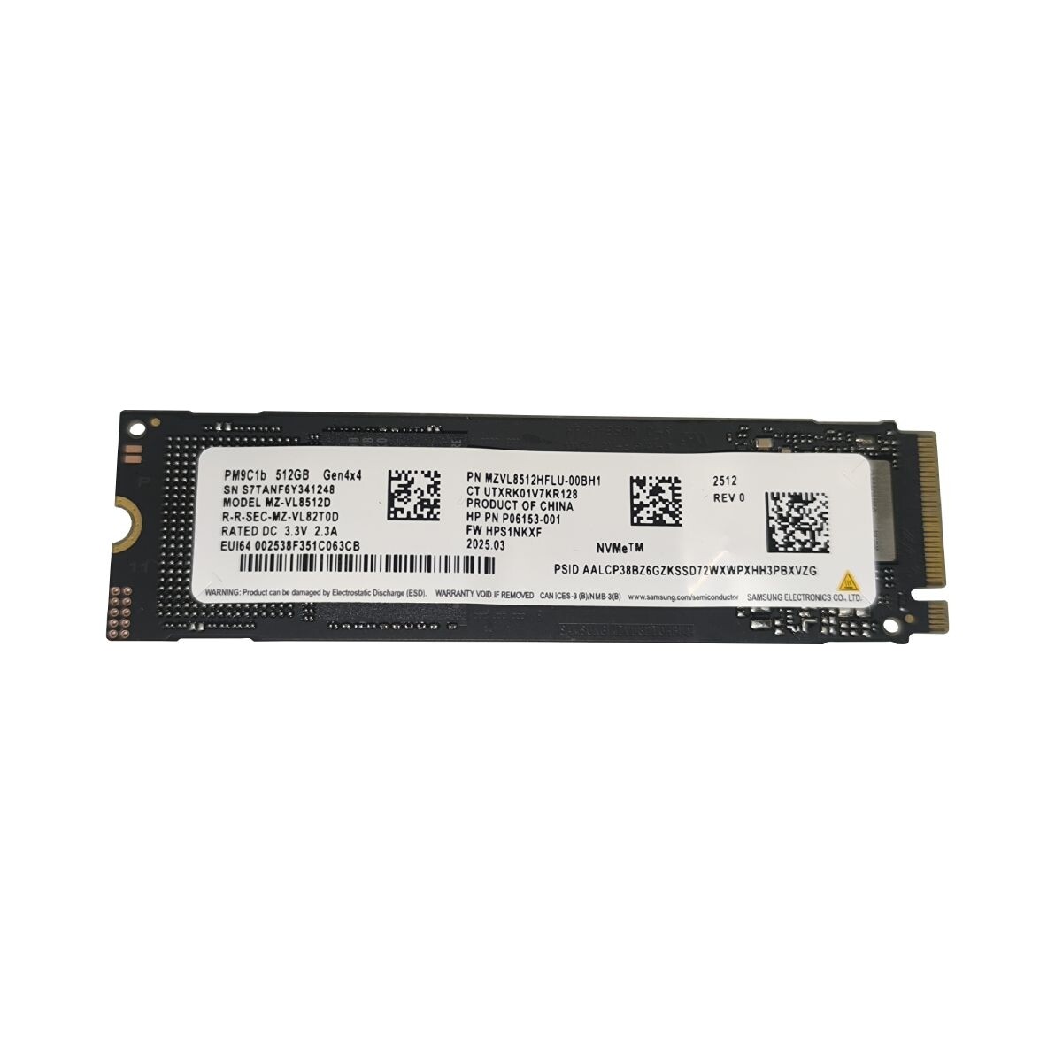 Samsung 512GB M.2 PCIe NVMe Ssd disk PM9C1B MZ-VL8512D Gen4x4