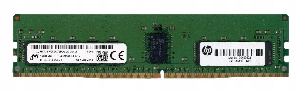 Micron 16GB DDR4 2Rx8 2933MHz PC4-2933Y MTA18ASF2G72PDZ-2G9E1 Reg Ecc