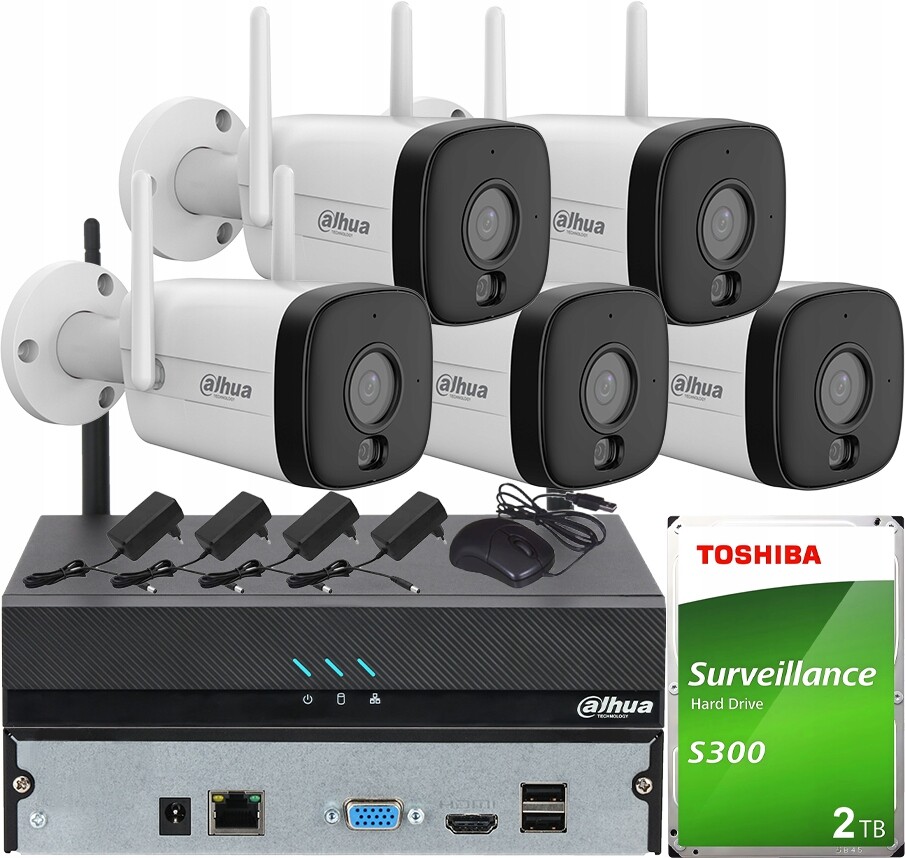 Sada pro 5 kamer WiFi Dahua IPC-HFW1539DTK1P-SW-PV 5MPx Detekce zvuku 2TB