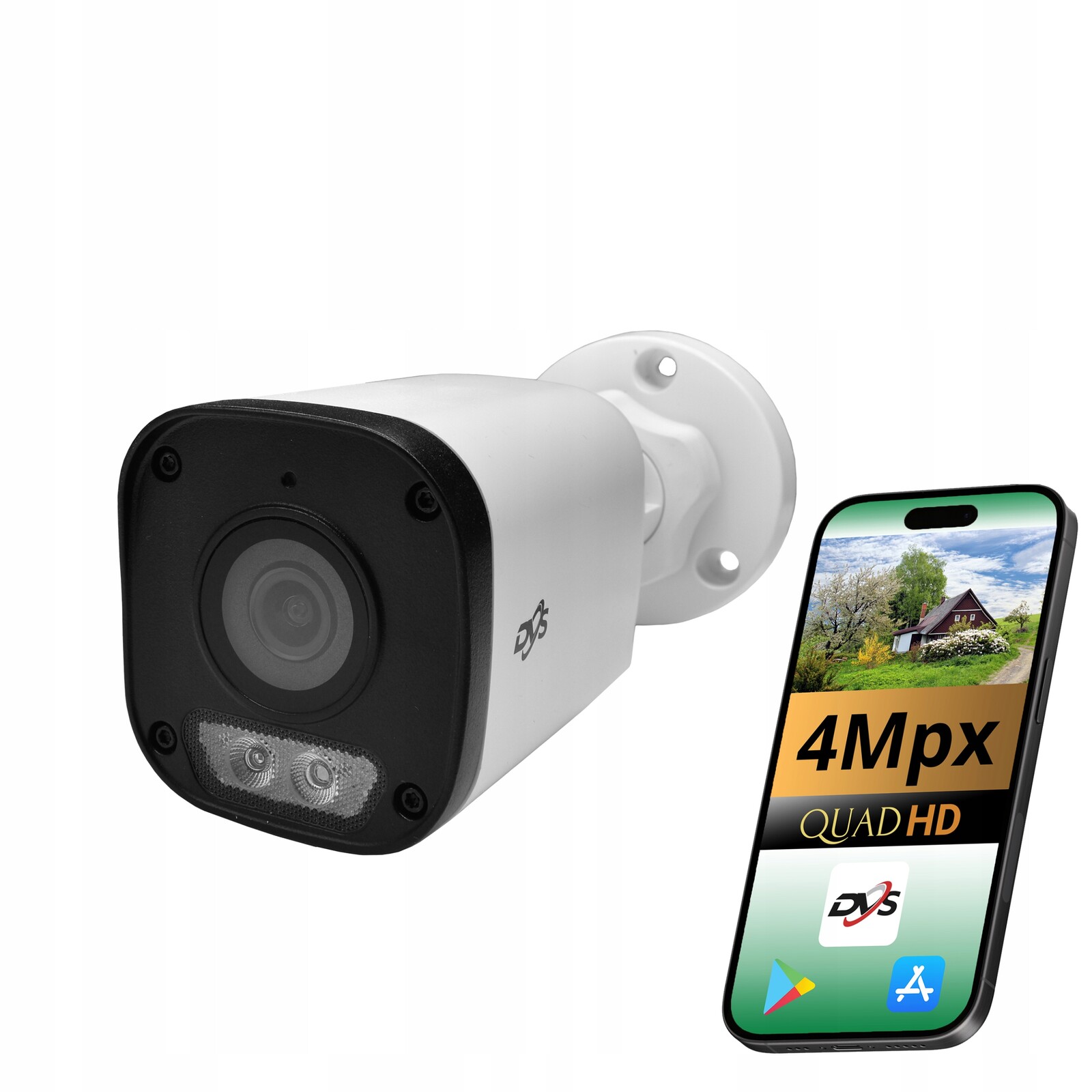 Hybridní Ip Kamera PoE 4MPX Venkovní Monitorování Domu Dvs Tuba Mikrofon