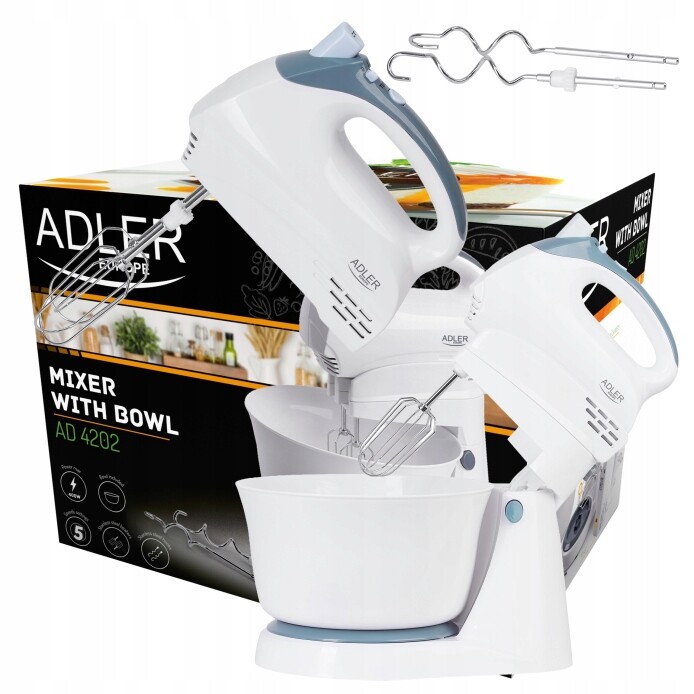 Kuchyňský Robot S Otočnou Mísou 3 L, Multifunkční Ruční Mixér, 4 Nástavce