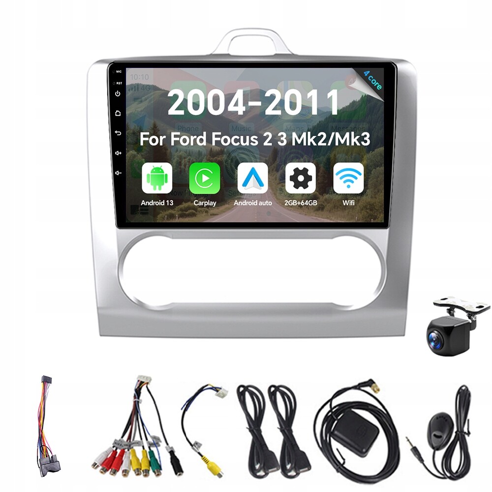 2Din Android 13 autorádio pro Ford Focus 2 3 Mk2/Mk3 2004-2011 2G 64G Rds