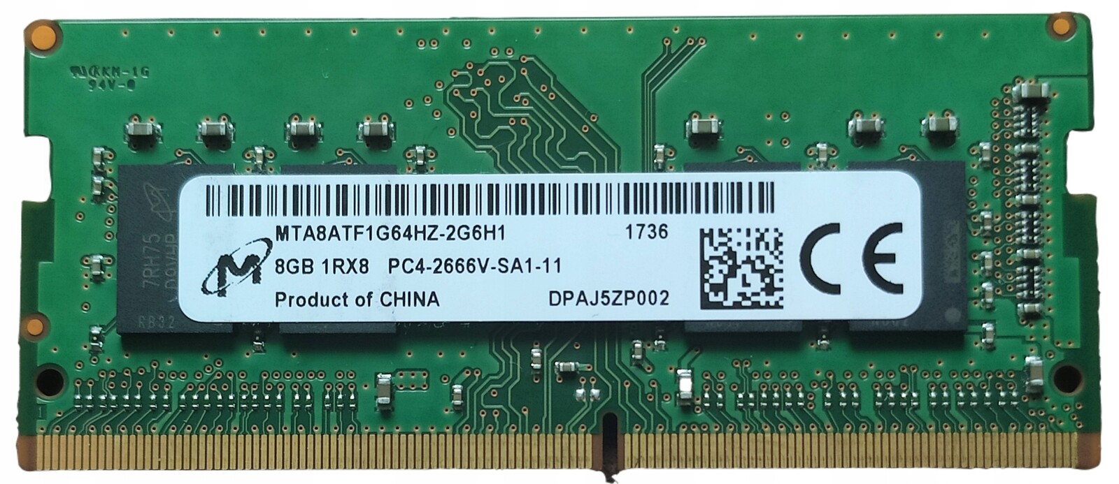 (n) 8GB 1*8GB Micron DDR4 2666MHz 1,2V MTA8ATF1G64HZ-2G6H1