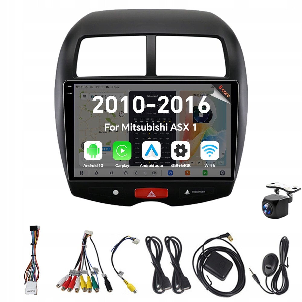 2Din Android 13 autorádio pro Mitsubishi Asx 1 2010 2011-2016 Carplay 4G 64G