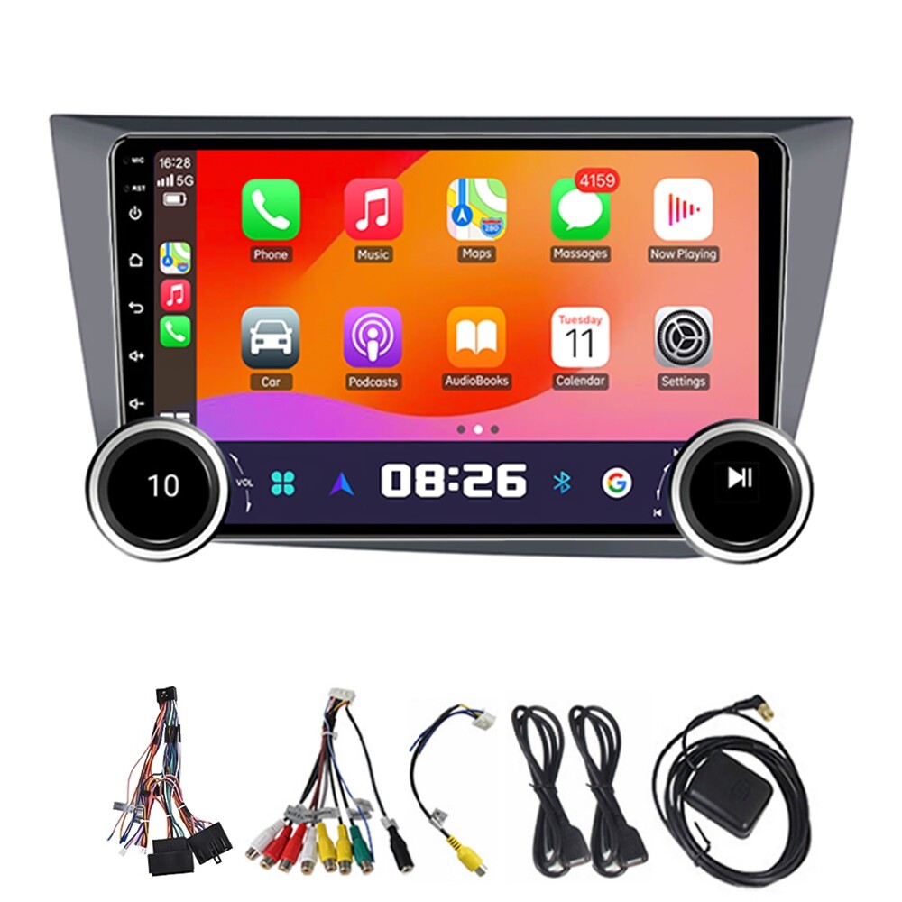 Eunavi 2Din Android 13 Autorádio pro Seat Altea 2004-2015 s CarPlay a 4G, 64GB
